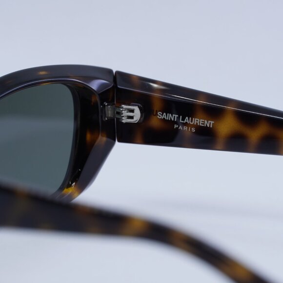 Saint Laurent SL593 002 Sunglasses Havana Cat Eye Frame, Grey Lenses - Picture 7 of 11